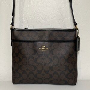 Coach Signature Zip File Crossbody Bag